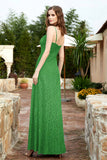 Spaghetti Straps Lace Formal Evening Dresses Square Party Bridesmaid Dress with Slit