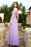 Spaghetti Straps Lace Formal Evening Dresses Square Party Bridesmaid Dress with Slit