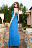 Spaghetti Straps Lace Formal Evening Dresses Square Party Bridesmaid Dress with Slit