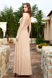 Spaghetti Straps Lace Formal Evening Dresses Square Party Bridesmaid Dress with Slit