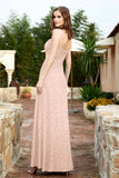 Spaghetti Straps Lace Formal Evening Dresses Square Party Bridesmaid Dress with Slit