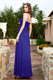 Spaghetti Straps Lace Formal Evening Dresses Square Party Bridesmaid Dress with Slit