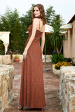 Spaghetti Straps Lace Formal Evening Dresses Square Party Bridesmaid Dress with Slit