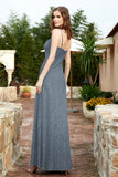 Spaghetti Straps Lace Formal Evening Dresses Square Party Bridesmaid Dress with Slit