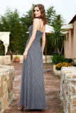 Spaghetti Straps Lace Formal Evening Dresses Square Party Bridesmaid Dress with Slit