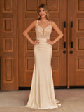 Mermaid Spaghetti Straps Satin Prom Dress