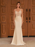 Mermaid Spaghetti Straps Satin Prom Dress