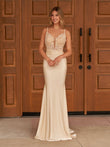 Mermaid Spaghetti Straps Satin Prom Dress