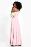 One Shoulder Zipper Chiffon Bridesmaid Dresses with Slit Long Formal Evening Dress Gowns