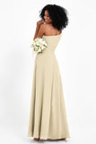 One Shoulder Zipper Chiffon Bridesmaid Dresses with Slit Long Formal Evening Dress Gowns