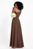 One Shoulder Zipper Chiffon Bridesmaid Dresses with Slit Long Formal Evening Dress Gowns