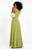 One Shoulder Zipper Chiffon Bridesmaid Dresses with Slit Long Formal Evening Dress Gowns