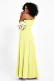 One Shoulder Zipper Chiffon Bridesmaid Dresses with Slit Long Formal Evening Dress Gowns