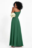 One Shoulder Zipper Chiffon Bridesmaid Dresses with Slit Long Formal Evening Dress Gowns