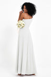 One Shoulder Zipper Chiffon Bridesmaid Dresses with Slit Long Formal Evening Dress Gowns
