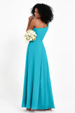 One Shoulder Zipper Chiffon Bridesmaid Dresses with Slit Long Formal Evening Dress Gowns