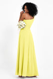 One Shoulder Zipper Chiffon Bridesmaid Dresses with Slit Long Formal Evening Dress Gowns