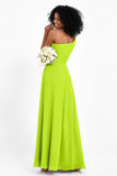 One Shoulder Zipper Chiffon Bridesmaid Dresses with Slit Long Formal Evening Dress Gowns
