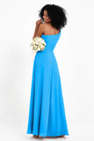 One Shoulder Zipper Chiffon Bridesmaid Dresses with Slit Long Formal Evening Dress Gowns