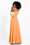 One Shoulder Zipper Chiffon Bridesmaid Dresses with Slit Long Formal Evening Dress Gowns
