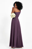 One Shoulder Zipper Chiffon Bridesmaid Dresses with Slit Long Formal Evening Dress Gowns