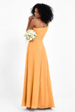 One Shoulder Zipper Chiffon Bridesmaid Dresses with Slit Long Formal Evening Dress Gowns