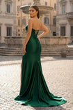 Sweetheart Fuchsia Pleated Mermaid Long Prom Dress