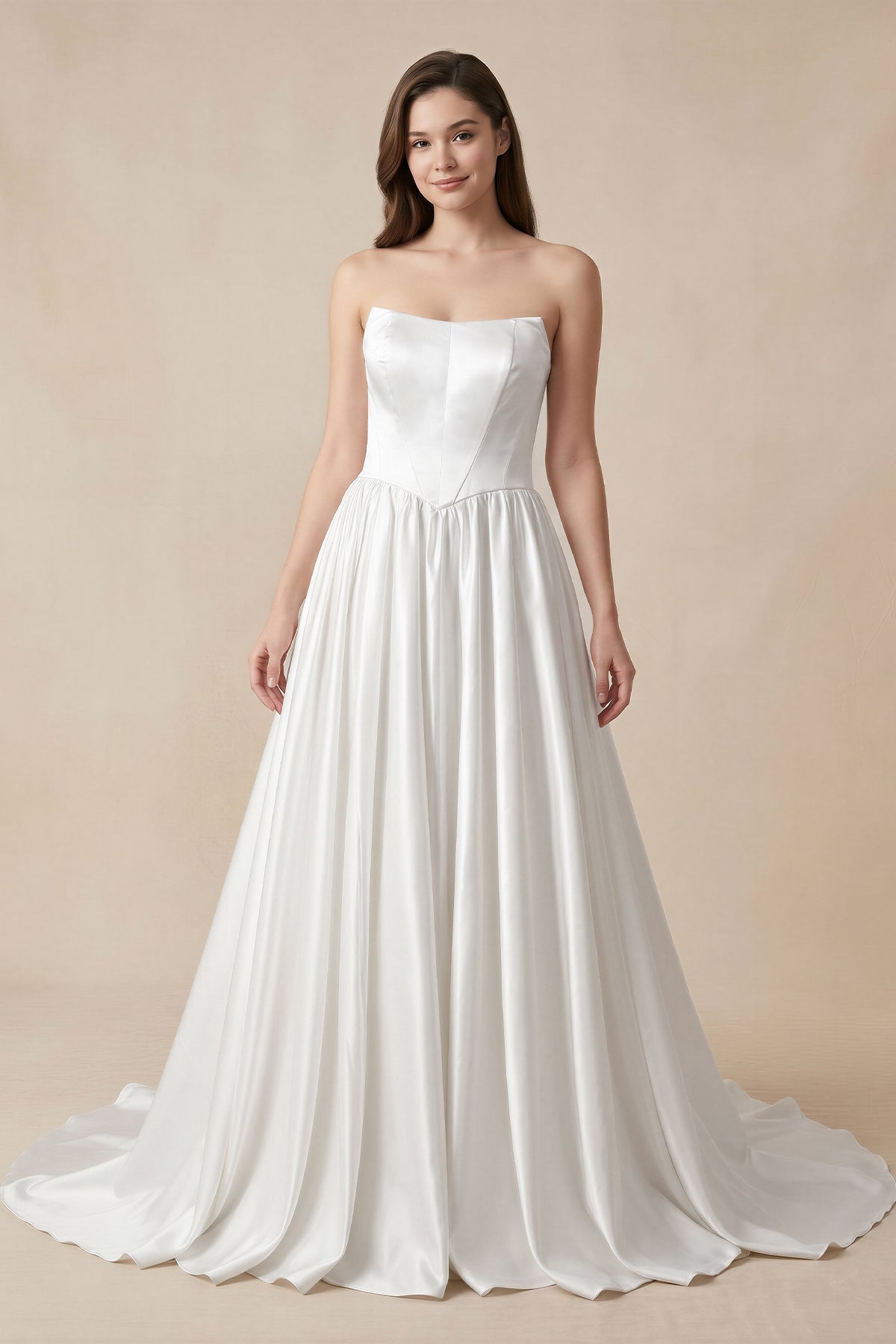 Ball Gown Strapless Satin Wedding Dresses