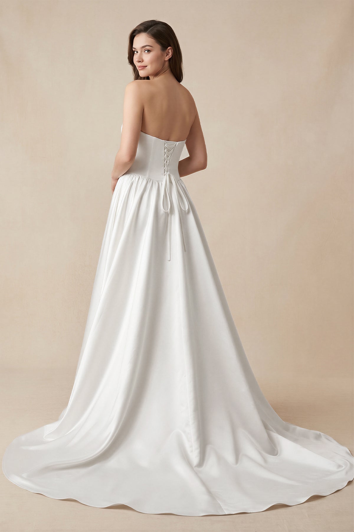 Ball Gown Strapless Satin Wedding Dresses