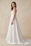 Ball Gown Strapless Satin Wedding Dresses