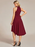 Halterneck Fashion Knee-Length A-Line Wedding Guest Dress Junior Bridesmaid Dresses