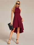 Halterneck Fashion Knee-Length A-Line Wedding Guest Dress Junior Bridesmaid Dresses