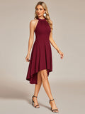 Halterneck Fashion Knee-Length A-Line Wedding Guest Dress Junior Bridesmaid Dresses