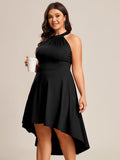 Halterneck Fashion Knee-Length A-Line Wedding Guest Dress Junior Bridesmaid Dresses