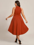 Halterneck Fashion Knee-Length A-Line Wedding Guest Dress Junior Bridesmaid Dresses