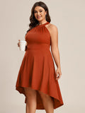 Halterneck Fashion Knee-Length A-Line Wedding Guest Dress Junior Bridesmaid Dresses