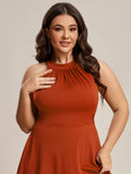 Halterneck Fashion Knee-Length A-Line Wedding Guest Dress Junior Bridesmaid Dresses