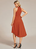 Halterneck Fashion Knee-Length A-Line Wedding Guest Dress Junior Bridesmaid Dresses