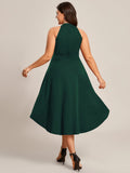Halterneck Fashion Knee-Length A-Line Wedding Guest Dress Junior Bridesmaid Dresses