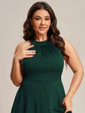 Halterneck Fashion Knee-Length A-Line Wedding Guest Dress Junior Bridesmaid Dresses
