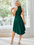Halterneck Fashion Knee-Length A-Line Wedding Guest Dress Junior Bridesmaid Dresses