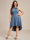 Halterneck Fashion Knee-Length A-Line Wedding Guest Dress Junior Bridesmaid Dresses