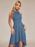 Halterneck Fashion Knee-Length A-Line Wedding Guest Dress Junior Bridesmaid Dresses