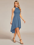 Halterneck Fashion Knee-Length A-Line Wedding Guest Dress Junior Bridesmaid Dresses