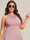 Halterneck Fashion Knee-Length A-Line Wedding Guest Dress Junior Bridesmaid Dresses