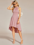 Halterneck Fashion Knee-Length A-Line Wedding Guest Dress Junior Bridesmaid Dresses