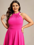 Halterneck Fashion Knee-Length A-Line Wedding Guest Dress Junior Bridesmaid Dresses