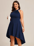 Halterneck Fashion Knee-Length A-Line Wedding Guest Dress Junior Bridesmaid Dresses