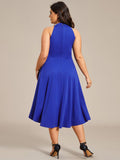 Halterneck Fashion Knee-Length A-Line Wedding Guest Dress Junior Bridesmaid Dresses