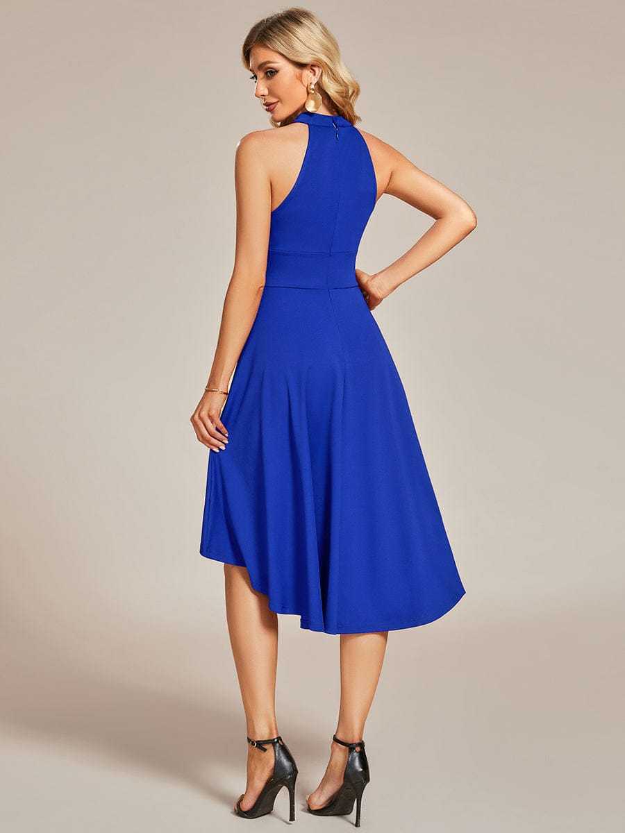 Halterneck Fashion Knee-Length A-Line Wedding Guest Dress Junior Bridesmaid Dresses